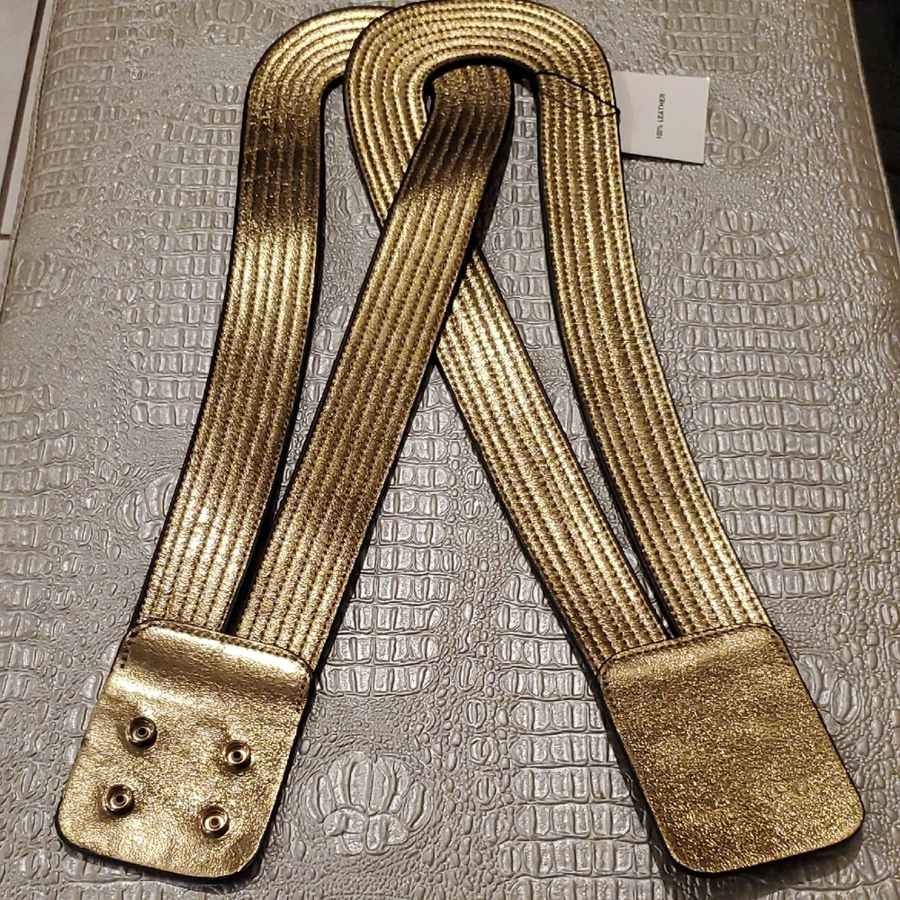 Zara Metalic Gold BAD ASS Leather Belt